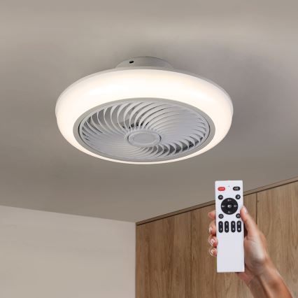 Brilagi - LED dimmbare Deckenleuchte mit Ventilator LED/30W/230V 3000-6500K Weiß + Fernbedienung
