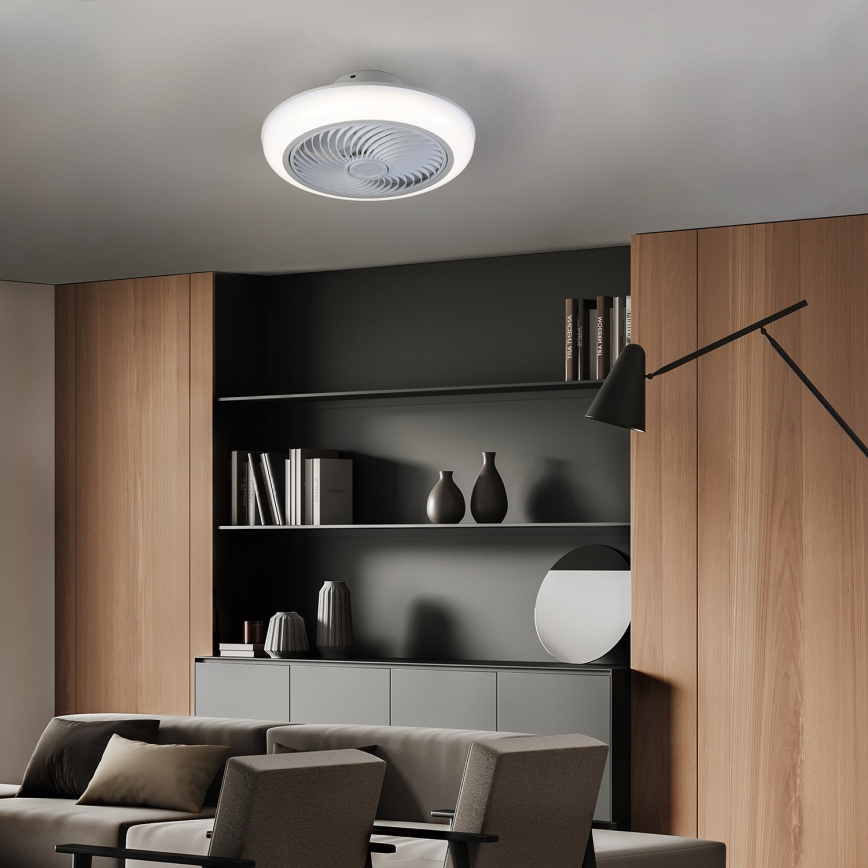Brilagi - LED dimmbare Deckenleuchte mit Ventilator LED/30W/230V 3000-6500K Weiß + Fernbedienung