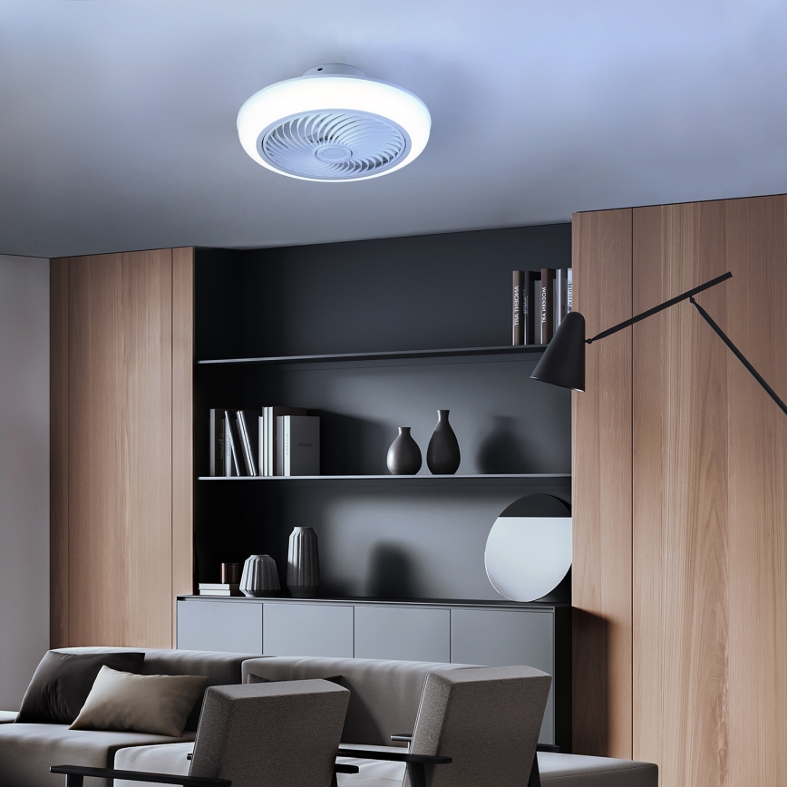 Brilagi - LED dimmbare Deckenleuchte mit Ventilator LED/30W/230V 3000-6500K Weiß + Fernbedienung
