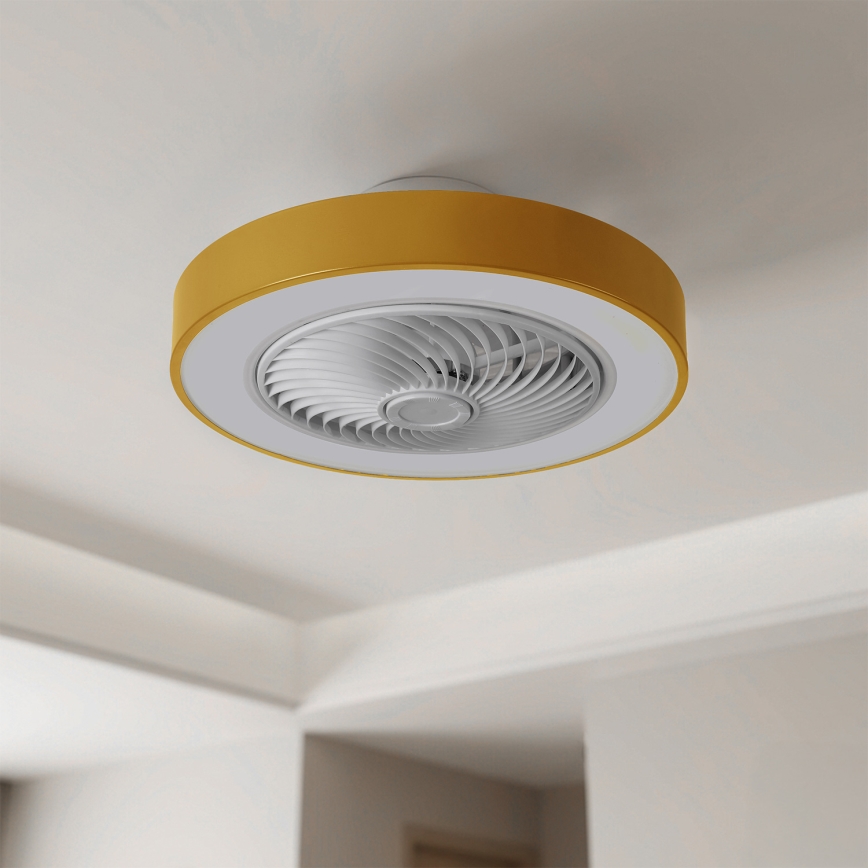 Brilagi - Dimmbare LED-Deckenleuchte mit Ventilator LED/38W/230V 3000-6500K 3000-6500K Ø 50 cm goldfarben + Fernbedienung