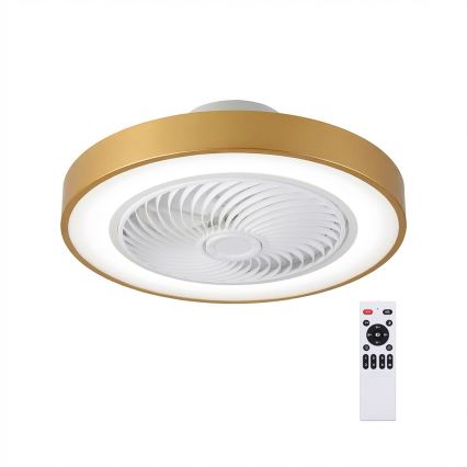 Brilagi - Dimmbare LED-Deckenleuchte mit Ventilator LED/38W/230V 3000-6500K 3000-6500K Ø 50 cm goldfarben + Fernbedienung