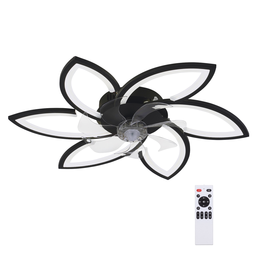 Brilagi - LED dimmbare Deckenleuchte mit Ventilator LED/50W/230V 3000-6500K Schwarz + Fernbedienung