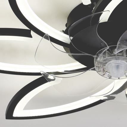 Brilagi - LED dimmbare Deckenleuchte mit Ventilator LED/50W/230V 3000-6500K Schwarz + Fernbedienung