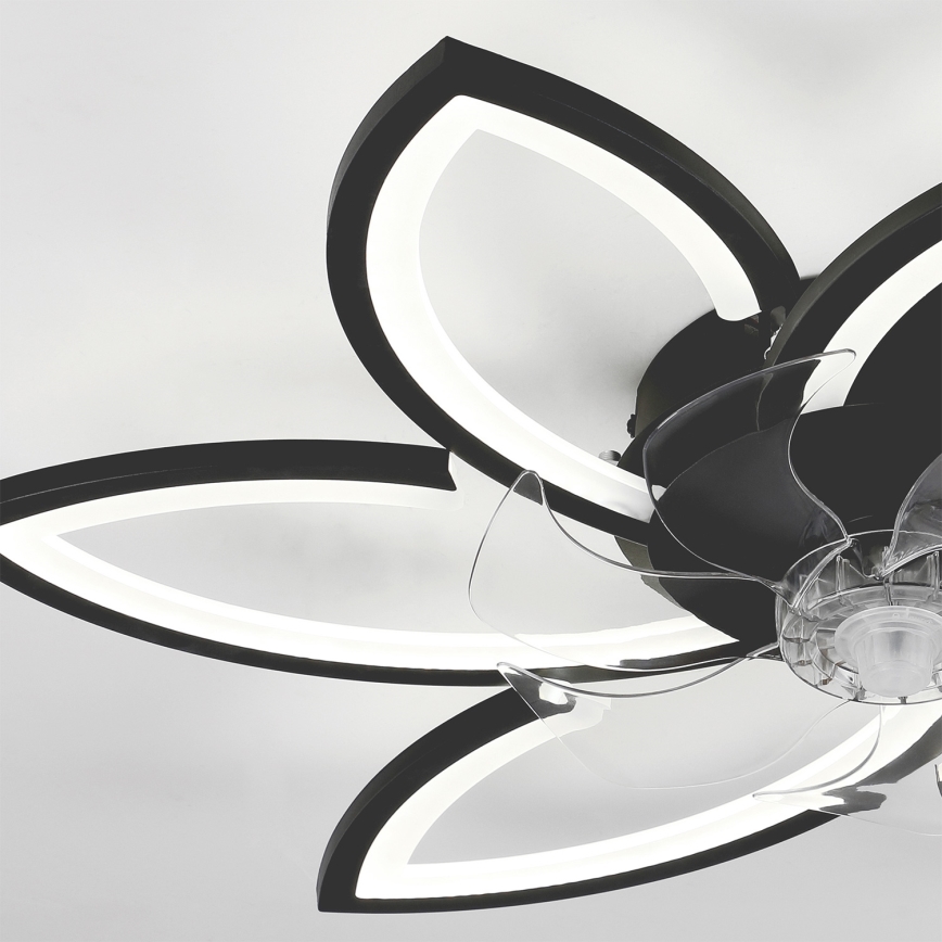 Brilagi - LED dimmbare Deckenleuchte mit Ventilator LED/50W/230V 3000-6500K Schwarz + Fernbedienung