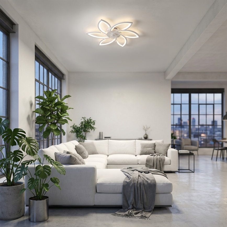 Brilagi - LED dimmbare Deckenleuchte mit Ventilator LED/50W/230V 3000-6500K Weiß + Fernbedienung