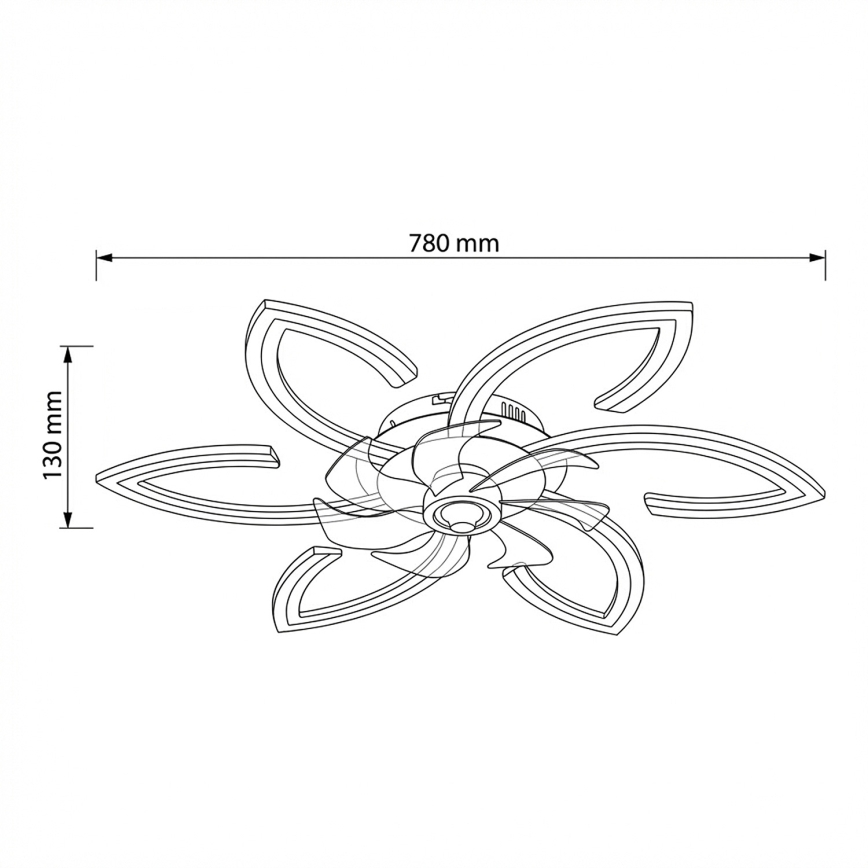 Brilagi - LED dimmbare Deckenleuchte mit Ventilator LED/50W/230V 3000-6500K Weiß + Fernbedienung