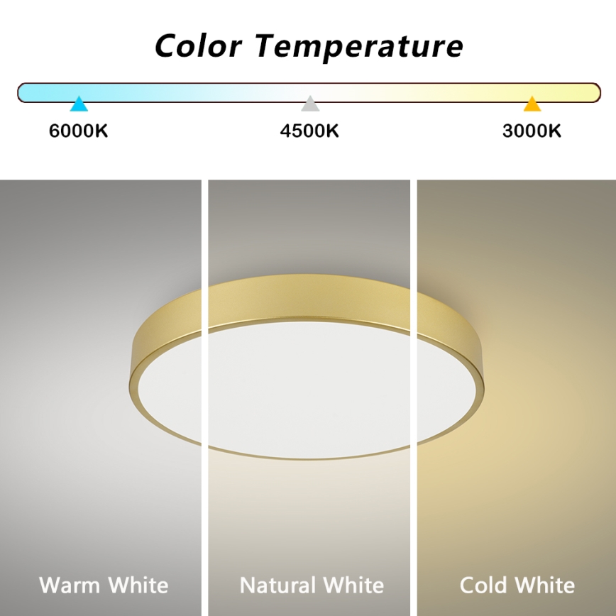 Brilagi - Dimmbare LED-Deckenleuchte POOL LED/60W/230V 3000-6000K Ø 60 cm goldfarben + Fernbedienung