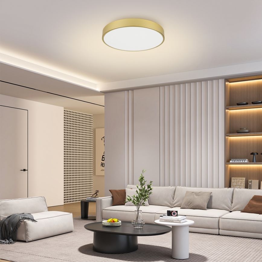 Brilagi - Dimmbare LED-Deckenleuchte POOL LED/60W/230V 3000-6000K Ø 60 cm goldfarben + Fernbedienung