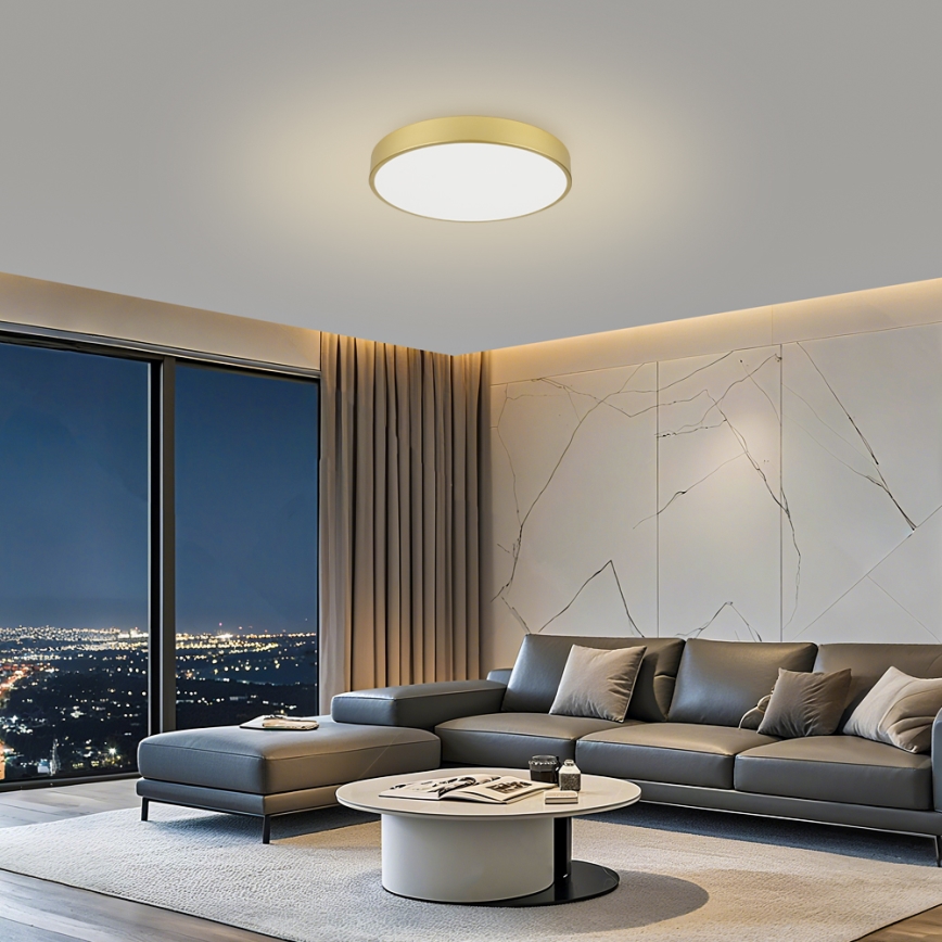 Brilagi - Dimmbare LED-Deckenleuchte POOL LED/60W/230V 3000-6000K Ø 60 cm goldfarben + Fernbedienung