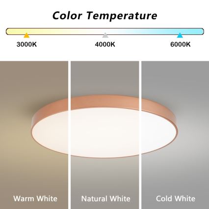 Brilagi - dimmbare LED-Deckenleuchte POOL SMART LED/100W/230V 3000–6000K Ø 80 cm Wi-Fi Tuya, bronzefarben + Fernbedienung