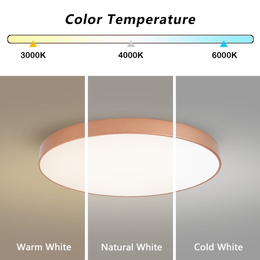 Brilagi - dimmbare LED-Deckenleuchte POOL SMART LED/100W/230V 3000–6000K Ø 80 cm Wi-Fi Tuya, bronzefarben + Fernbedienung