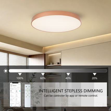 Brilagi - dimmbare LED-Deckenleuchte POOL SMART LED/100W/230V 3000–6000K Ø 80 cm Wi-Fi Tuya, bronzefarben + Fernbedienung