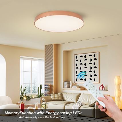 Brilagi - dimmbare LED-Deckenleuchte POOL SMART LED/100W/230V 3000–6000K Ø 80 cm Wi-Fi Tuya, bronzefarben + Fernbedienung