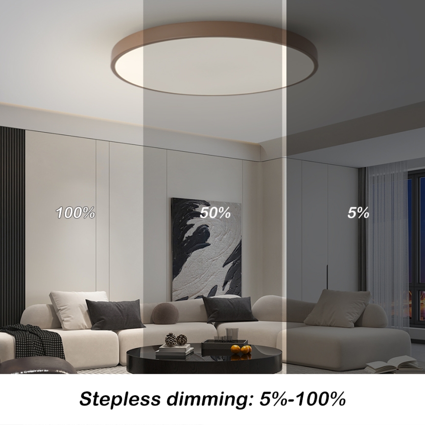 Brilagi - Dimmbare LED-Leuchte POOL SMART LED/100W/230V Ø 80 cm 3000-6000K Wi-Fi Tuya + Fernbedienung, braun