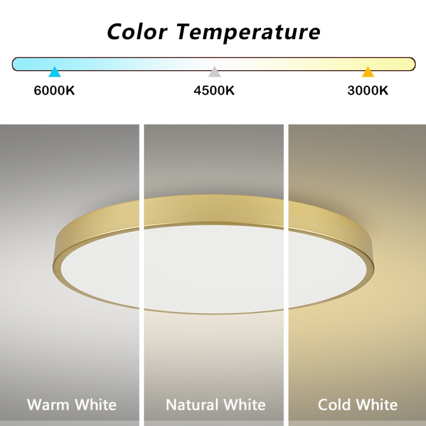 Brilagi - dimmbare LED-Deckenleuchte POOL SMART LED/128W/230V 3000-6000K 100 cm goldfarben Wi-Fi Tuya + Fernbedienung