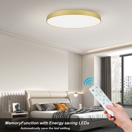 Brilagi - dimmbare LED-Deckenleuchte POOL SMART LED/128W/230V 3000-6000K 100 cm goldfarben Wi-Fi Tuya + Fernbedienung