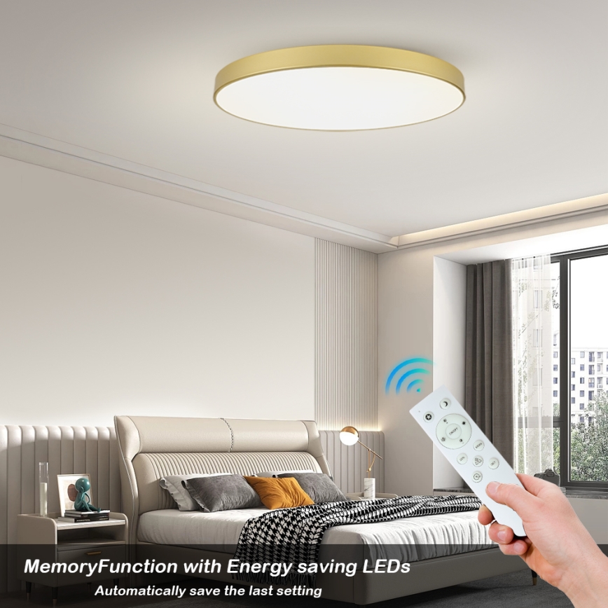 Brilagi - dimmbare LED-Deckenleuchte POOL SMART LED/128W/230V 3000-6000K 100 cm goldfarben Wi-Fi Tuya + Fernbedienung
