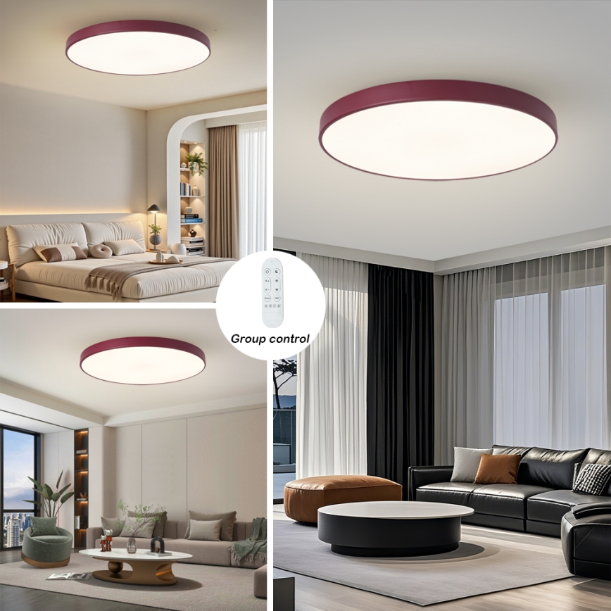 Brilagi - Dimmbare LED-Poolleuchte POOL SMART LED/128W/230V Ø 100 cm Wi-Fi Tuya + Fernbedienung burgunderrot