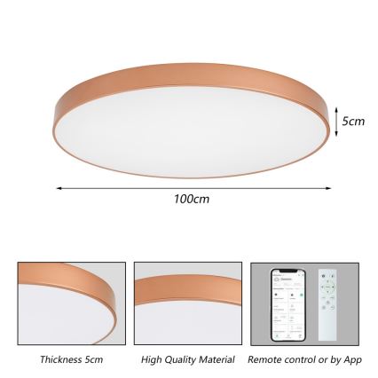 BRILAGI - dimmbare LED-Deckenleuchte POOL SMART LED/128W/230V 100 cm 3000-6000K Wi-Fi Tuya kupferfarben + Fernbedienung