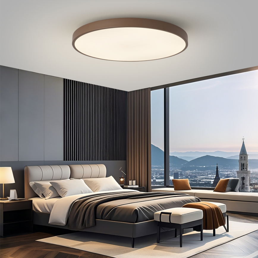 Brilagi - LED-dimmbare Leuchte POOL SMART LED/128W/230V Ø 100 cm Wi-Fi Tuya + Fernbedienung, braun