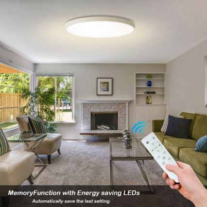 Brilagi - LED-dimmbare Deckenleuchte POOL SMART LED/128W/230V 3000–6000K Ø 100 cm Wi‑Fi Tuya weiß + Fernbedienung