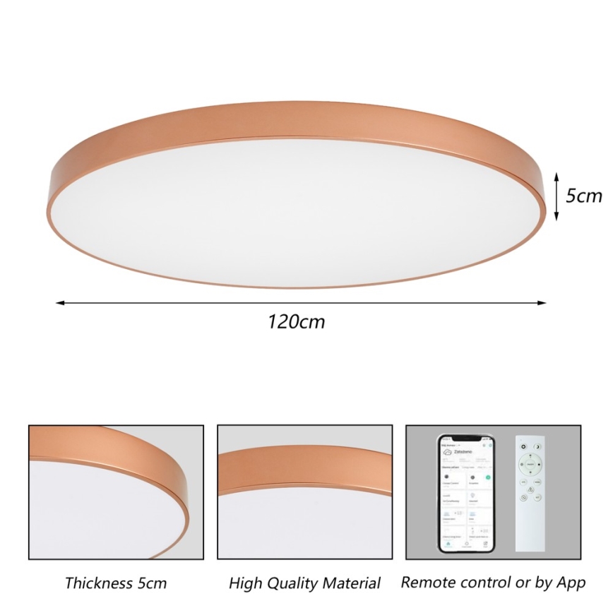 BRILAGI - Dimmbare LED-Deckenleuchte POOL SMART LED/180W/230V 3000-6000K 120 cm bronzefarben Wi-Fi Tuya + Fernbedienung