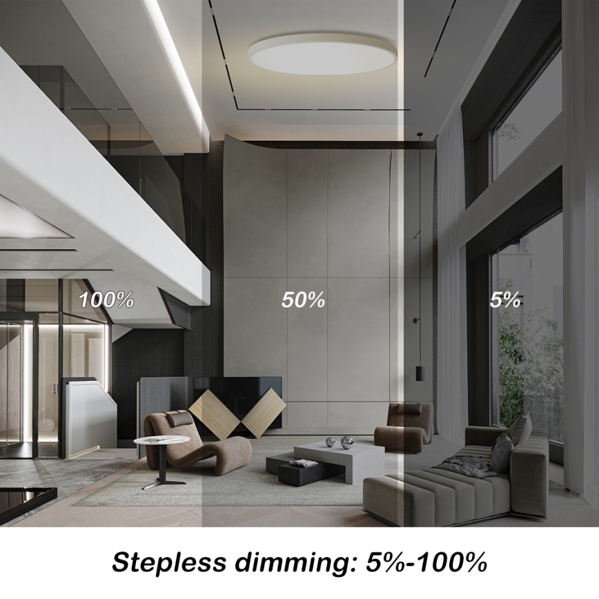 Brilagi - Dimmbare LED-Deckenleuchte POOL SMART LED/180W/230V 3000-6000K Ø 120 cm Wi-Fi Tuya weiß + Fernbedienung