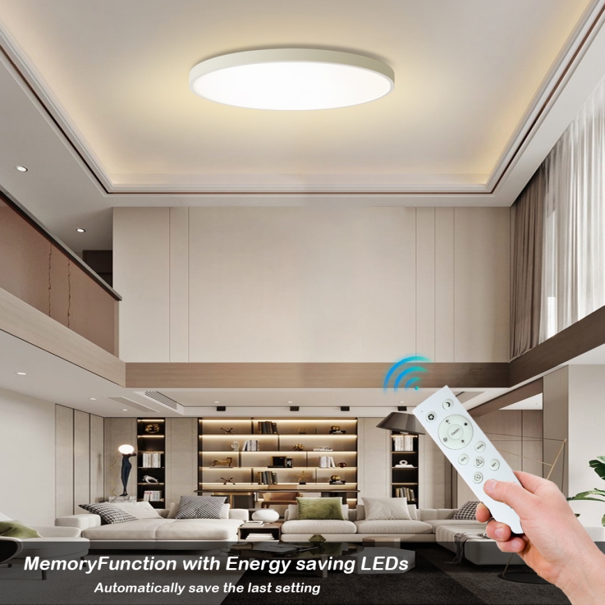 Brilagi - Dimmbare LED-Deckenleuchte POOL SMART LED/180W/230V 3000-6000K Ø 120 cm Wi-Fi Tuya weiß + Fernbedienung