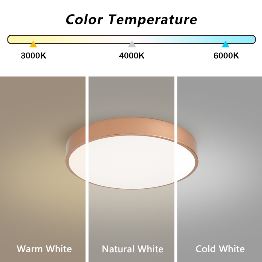 Brilagi - LED-dimmbare Deckenleuchte POOL SMART LED / 48 W / 230 V 3000–6000 K Ø 40 cm Wi-Fi Tuya Bronze + Fernbedienung
