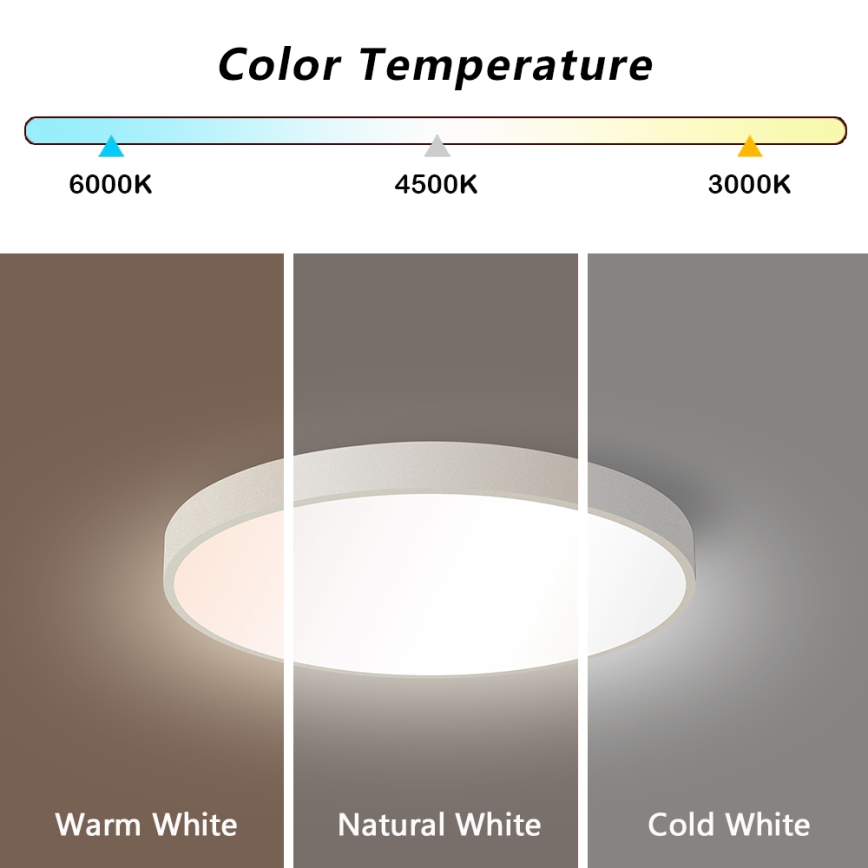 Brilagi - LED dimmbares Deckenleuchte POOL SMART LED/48W/230V 40 cm 3000-6000K Wi-Fi Tuya + Fernbedienung weiß