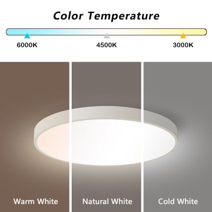 Brilagi - LED dimmbares Deckenleuchte POOL SMART LED/60W/230V 3000-6000K 50 cm + Fernbedienung weiß