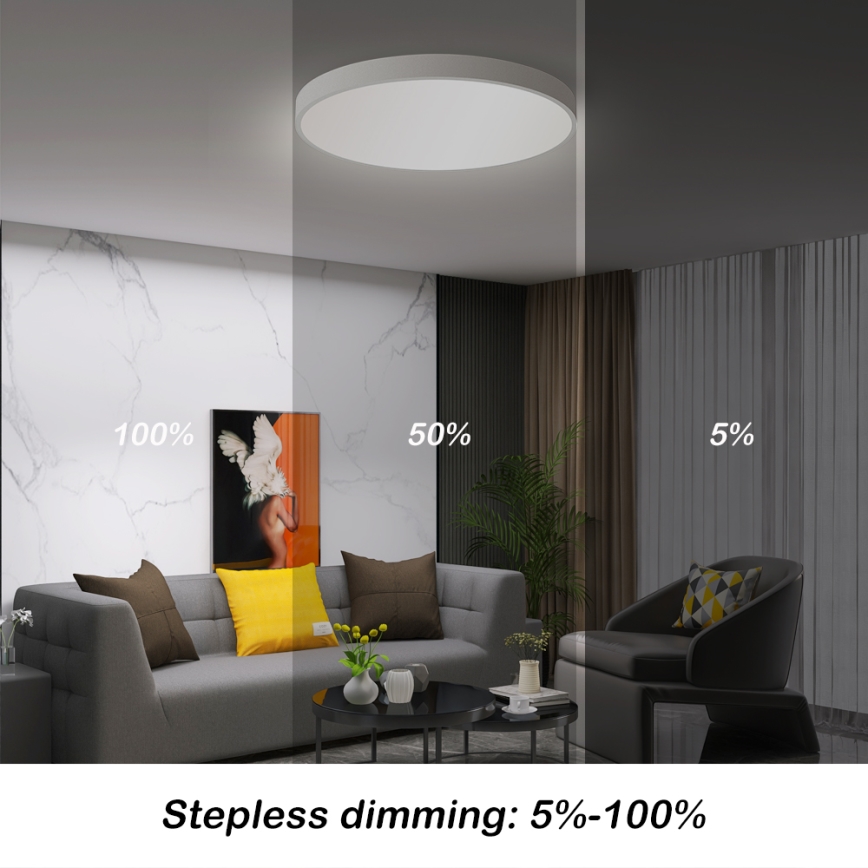 Brilagi - LED dimmbares Deckenleuchte POOL SMART LED/60W/230V 3000-6000K 50 cm + Fernbedienung weiß
