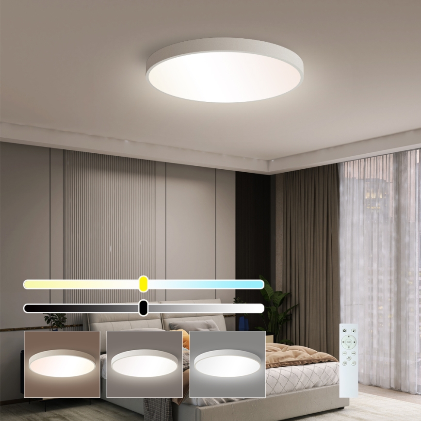 Brilagi - LED dimmbares Deckenleuchte POOL SMART LED/60W/230V 3000-6000K 50 cm + Fernbedienung weiß