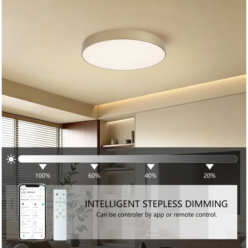 Brilagi - LED-dimmbare Deckenleuchte POOL SMART LED/60 W/230 V 3000–6000 K Ø 50 cm Wi-Fi Tuya gold + Fernbedienung
