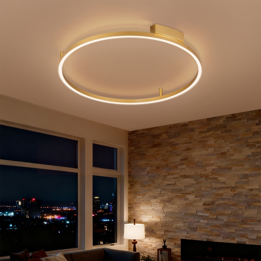 Brilagi - dimmbare LED-Deckenleuchte PORTOFINO LED/60W/230V 3000-6000K Ø 80 cm gold + Fernbedienung