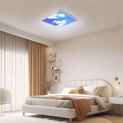 Brilagi - LED-dimmbare Deckenleuchte SLIMFRAME SKY LED/58W/230V 60x60 cm 3000-6000K silber/blau + Fernbedienung