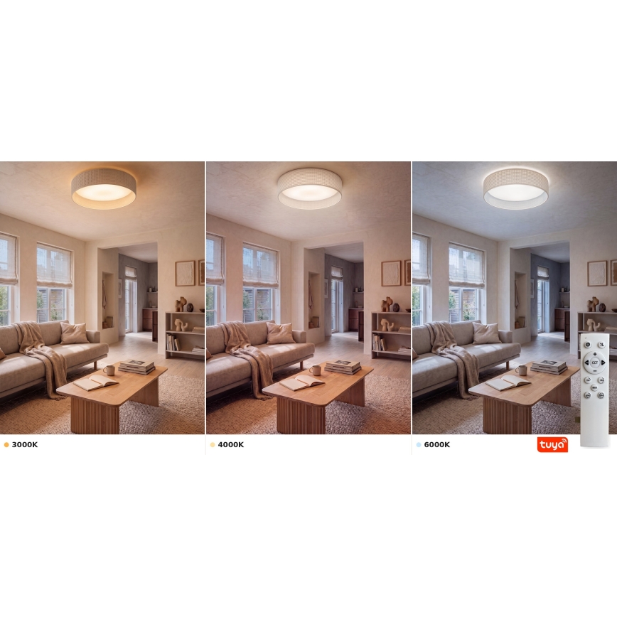Brilagi - LED-dimmbare Deckenleuchte VELVET SMARTIX STARS LED/36W/230V 3000-6000K Ø 55 cm cremefarben Wi-Fi Tuya Beacon + Fernbedienung