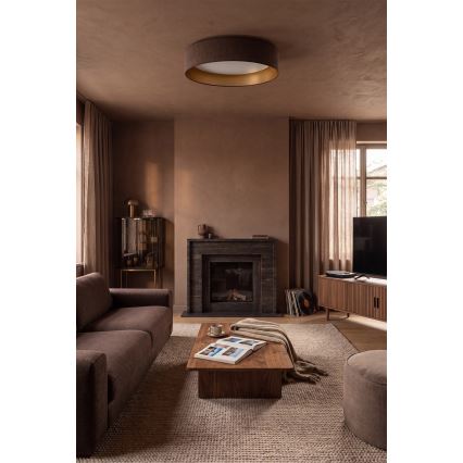 BRILAGI - dimmbare LED-Deckenleuchte VELVET SMARTIX LED/36W/230V 3000–6000K Ø 55 cm braun/gold Wi‑Fi Tuya Beacon + Fernbedienung