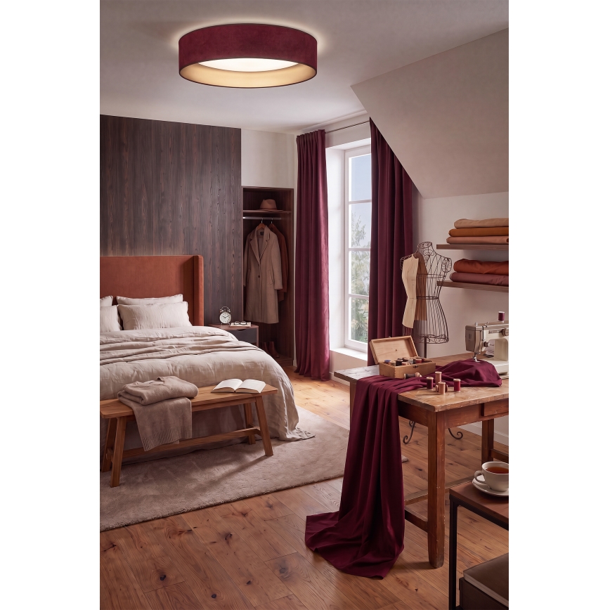Brilagi - LED-dimmbare Deckenleuchte VELVET SMARTIX LED/36W/230V 3000-6000K Ø 55 cm weinrot/gold Wi-Fi Tuya Beacon + Fernbedienung