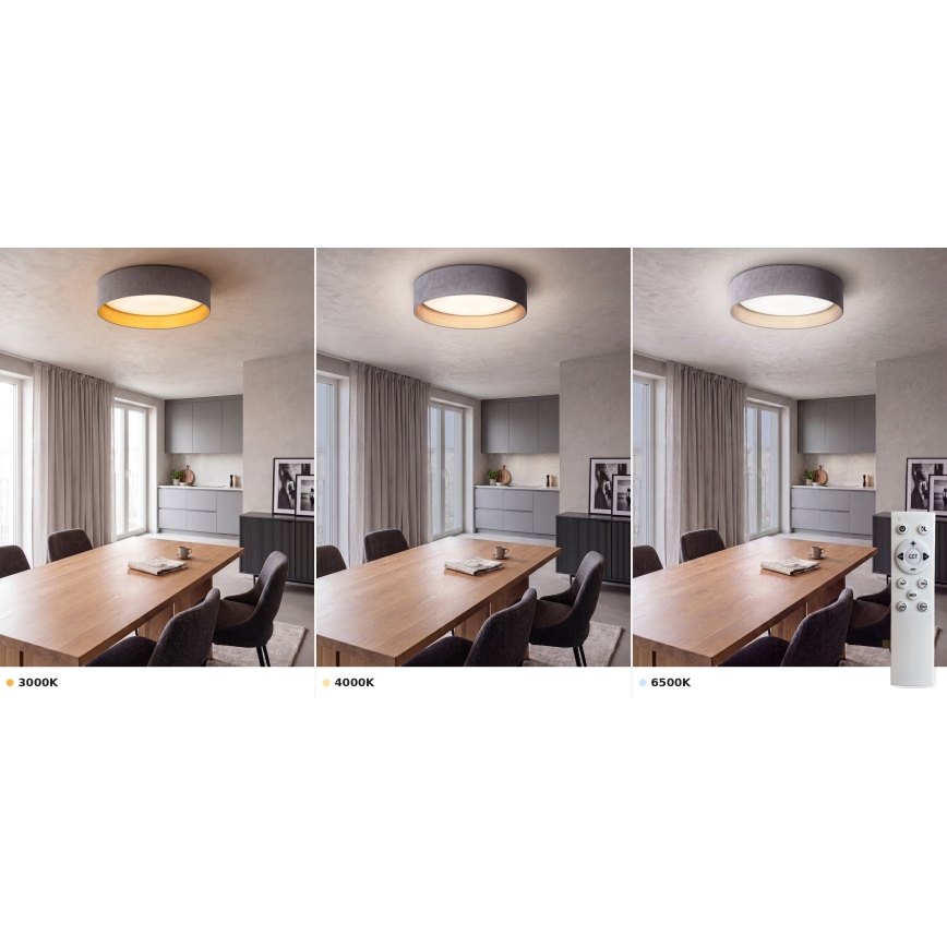 Brilagi - LED-dimmbare Deckenleuchte VELVET SMART VARI LED/24W/230V 3000-6500K Ø 45 cm grau/gold + Fernbedienung