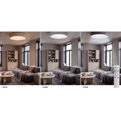 Brilagi - LED dimmbare Deckenleuchte VELVET SMART VARI LED/36W/230V 3000–6500K Ø 55 cm grau + Fernbedienung
