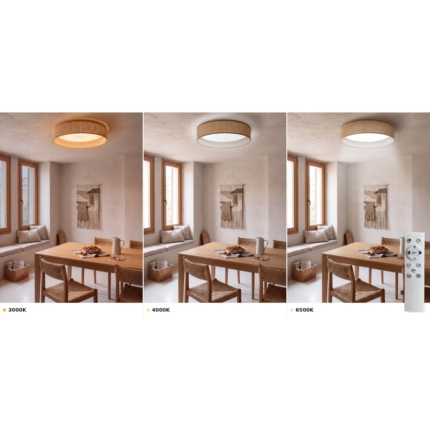Brilagi - dimmbare LED-Deckenleuchte VELVET SMART VARI LED/36W/230V 3000-6500K Ø 55 cm beige + Fernbedienung