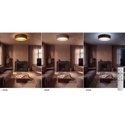 Brilagi - dimmbare LED-Deckenleuchte VELVET SMART VARI LED/36W/230V 3000-6500K Ø 55 cm braun/gold + Fernbedienung