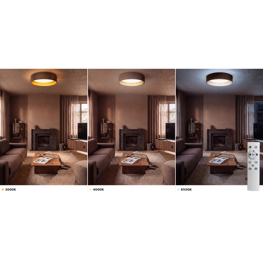 Brilagi - dimmbare LED-Deckenleuchte VELVET SMART VARI LED/36W/230V 3000-6500K Ø 55 cm braun/gold + Fernbedienung
