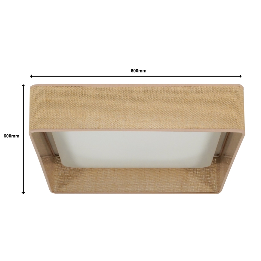 Brilagi - dimmbare LED-Deckenleuchte VELVET SQUARE SMART LED/36W/230V 60x60 cm 2700-6500K Wi-Fi Tuya + Fernbedienung braun