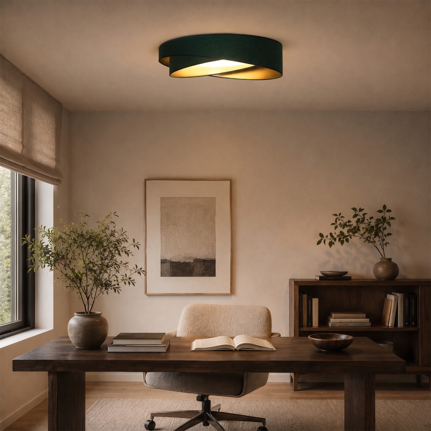 BRILAGI - Dimmbare LED-Deckenleuchte VELVET TWIST LED/36W/230V 3000-6000K Ø 65 cm Wi-Fi Tuya Beacon grün/gold + Fernbedienung