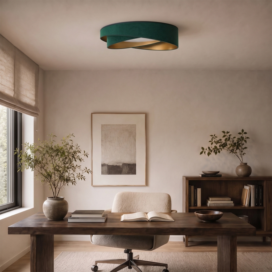 BRILAGI - Dimmbare LED-Deckenleuchte VELVET TWIST LED/36W/230V 3000-6000K Ø 65 cm Wi-Fi Tuya Beacon grün/gold + Fernbedienung
