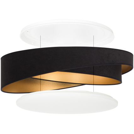 BRILAGI - LED-dimmbare Deckenleuchte VELVET TWIST LED/36W/230V 3000-6000K Ø 65 cm Wi-Fi Tuya Beacon schwarz/gold + Fernbedienung
