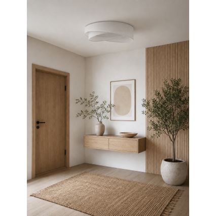 BRILAGI - dimmbare LED-Deckenleuchte VELVET TWIST LED/36W/230V 3000-6000K Ø 65 cm Wi-Fi Tuya Beacon weiß + Fernbedienung