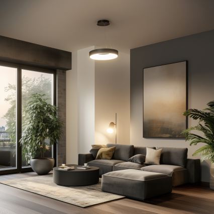 Brilagi - LED-dimmbare Pendelleuchte an Kabel FALCON II LED/67W/230V 3000-6500K Ø 40 cm schwarz + Fernbedienung